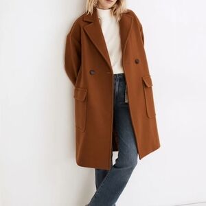Women's Brown Double-Breasted Coat